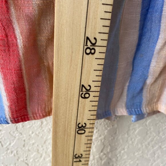 Zac & Rachel Button Up Blouse Woman 1X Striped Coastal Relaxed Beach Resort - Picture 11 of 13